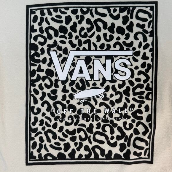 Vans Women’s Medium Animal Print Graphic Tee Beige Skate Streetwear - Picture 3 of 6